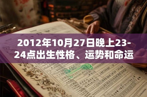 2012年10月27日晚上23-24点出生性格、运势和命运