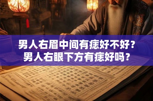 男人右眉中间有痣好不好？男人右眼下方有痣好吗？