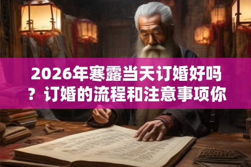2026年寒露当天订婚好吗？订婚的流程和注意事项你知道吗？
