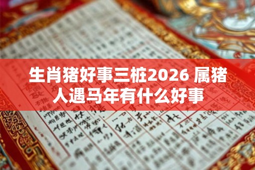 生肖猪好事三桩2026 属猪人遇马年有什么好事