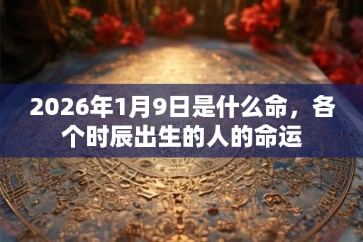 2026年1月9日是什么命，各个时辰出生的人的命运