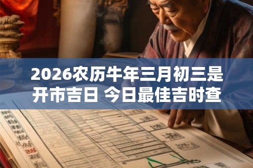 2026农历牛年三月初三是开市吉日 今日最佳吉时查询
