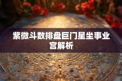 紫微斗数排盘巨门星坐事业宫解析 紫微斗数排盘巨门星坐事业宫解析