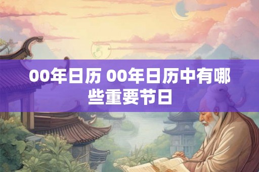 00年日历 00年日历中有哪些重要节日