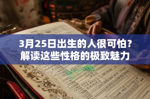 3月25日出生的人很可怕？解读这些性格的极致魅力