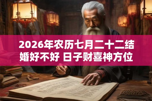 2026年农历七月二十二结婚好不好 日子财喜神方位 2026年农历七月二十二结婚好不好 日子财喜神方位