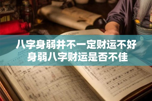 八字身弱并不一定财运不好 身弱八字财运是否不佳