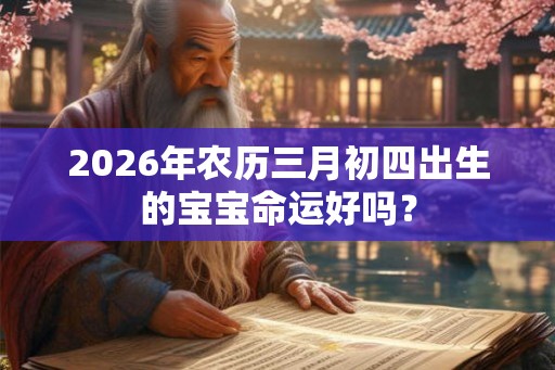2026年农历三月初四出生的宝宝命运好吗？