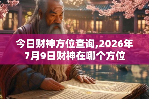 今日财神方位查询,2026年7月9日财神在哪个方位