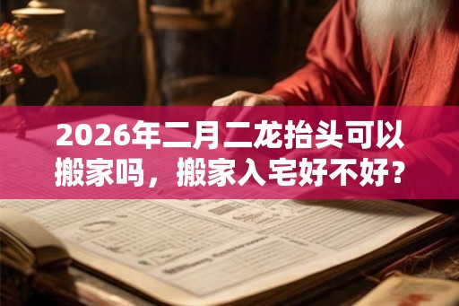 2026年二月二龙抬头可以搬家吗，搬家入宅好不好？