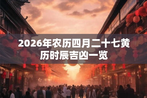 2026年农历四月二十七黄历时辰吉凶一览