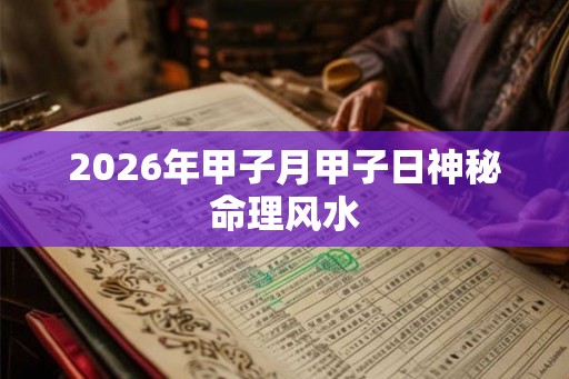 2026年甲子月甲子日神秘命理风水