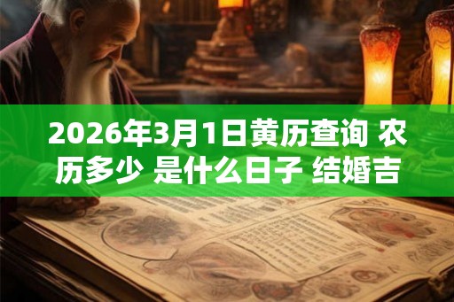 2026年3月1日黄历查询 农历多少 是什么日子 结婚吉时