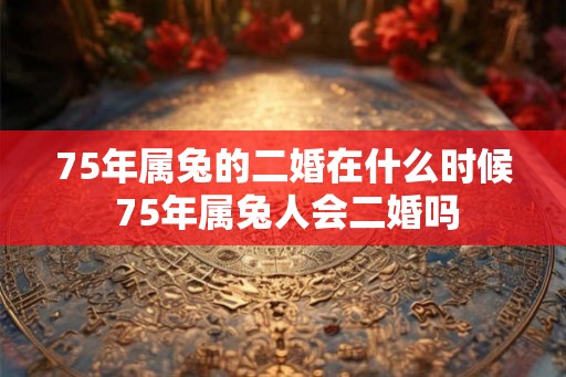 75年属兔的二婚在什么时候 75年属兔人会二婚吗