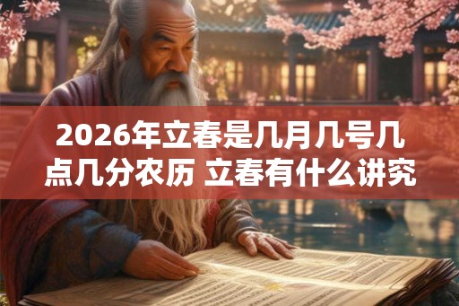 2026年立春是几月几号几点几分农历 立春有什么讲究