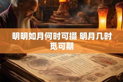明明如月何时可掇 明月几时觅可期