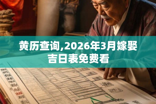 黄历查询,2026年3月嫁娶吉日表免费看
