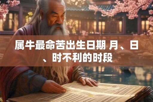 属牛最命苦出生日期 月、日、时不利的时段