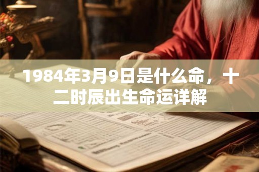 1984年3月9日是什么命，十二时辰出生命运详解