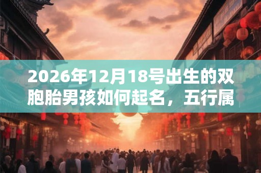 2026年12月18号出生的双胞胎男孩如何起名，五行属什么