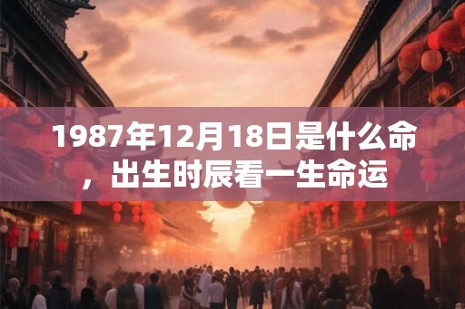 1987年12月18日是什么命，出生时辰看一生命运