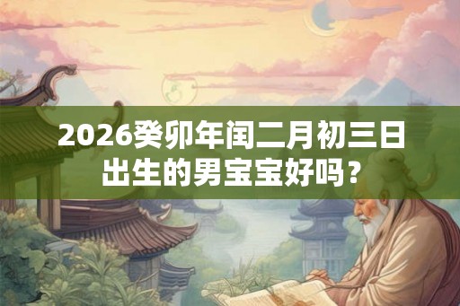 2026癸卯年闰二月初三日出生的男宝宝好吗？
