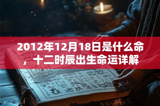 2012年12月18日是什么命，十二时辰出生命运详解