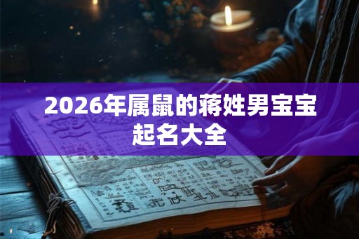 2026年属鼠的蒋姓男宝宝起名大全