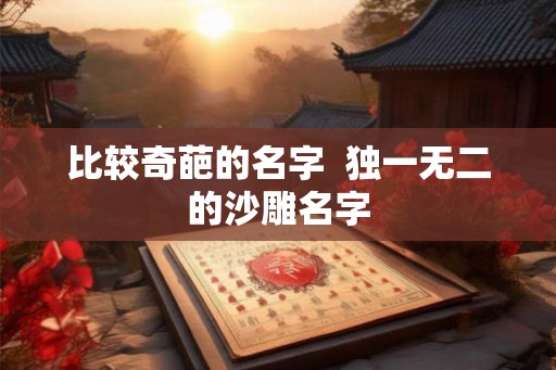 比较奇葩的名字  独一无二的沙雕名字