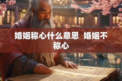 婚姻称心什么意思  婚姻不称心