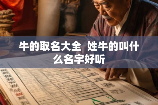牛的取名大全  姓牛的叫什么名字好听