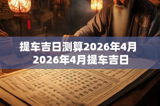 提车吉日测算2026年4月 2026年4月提车吉日 提车吉日测算2026年4月 2026年4月提车吉日