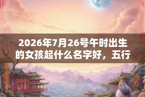 2026年7月26号午时出生的女孩起什么名字好，五行是什么？