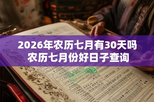 2026年农历七月有30天吗 农历七月份好日子查询