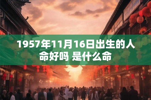 1957年11月16日出生的人命好吗 是什么命