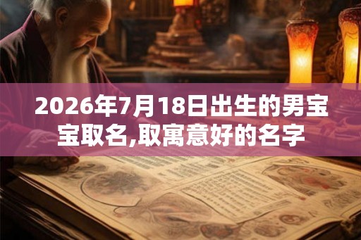 2026年7月18日出生的男宝宝取名,取寓意好的名字