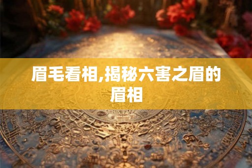 眉毛看相,揭秘六害之眉的眉相