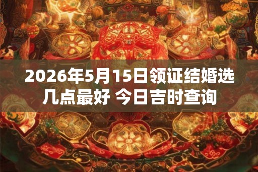 2026年5月15日领证结婚选几点最好 今日吉时查询