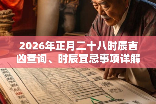 2026年正月二十八时辰吉凶查询、时辰宜忌事项详解