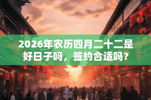 2026年农历四月二十二是好日子吗，签约合适吗？
