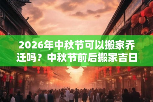 2026年中秋节可以搬家乔迁吗？中秋节前后搬家吉日推荐