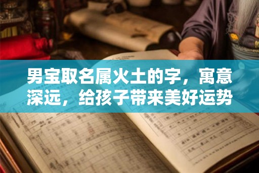 男宝取名属火土的字，寓意深远，给孩子带来美好运势