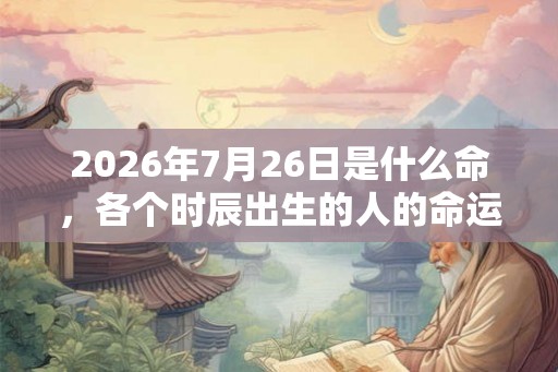 2026年7月26日是什么命，各个时辰出生的人的命运