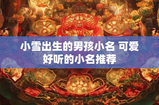 小雪出生的男孩小名 可爱好听的小名推荐