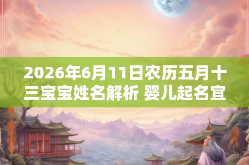 2026年6月11日农历五月十三宝宝姓名解析 婴儿起名宜用字