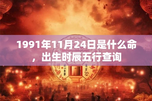 1991年11月24日是什么命，出生时辰五行查询