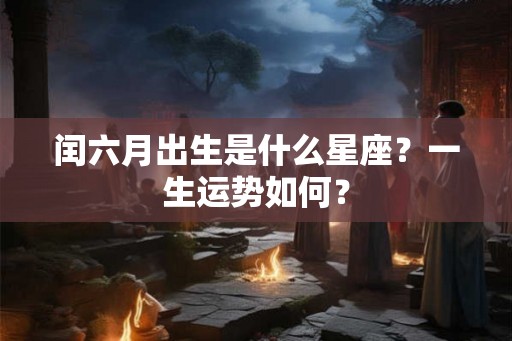 闰六月出生是什么星座？一生运势如何？
