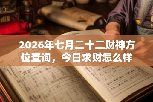 2026年七月二十二财神方位查询，今日求财怎么样
