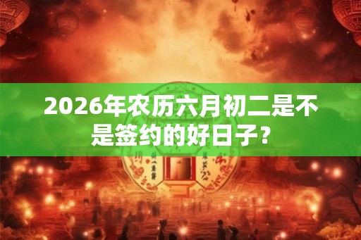 2026年农历六月初二是不是签约的好日子？