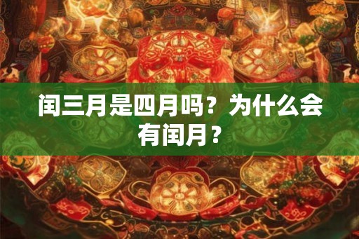 闰三月是四月吗？为什么会有闰月？